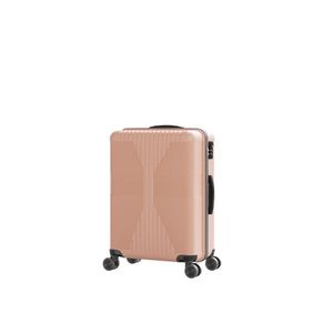 Valigia trolley singola da 20 pollici in PP con lucchetto non TSA, colore oro rosa, bagaglio a mano dal design elegante - Product Image 5