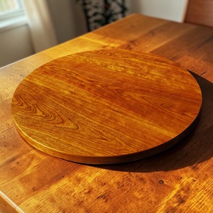 Wood Double Tier Rotating Tray Smooth-Spin Lazy Susan for <b>Tabletop</b> Spice Serving - Product Image 3