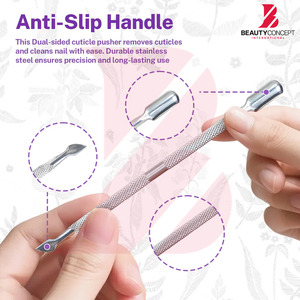 Juego de 5 Empujadores y Cortadores de Cutículas, los Más Vendidos, de Doble Punta, de Acero Inoxidable, Limpiador de Cutículas, Removedor de Esmalte de Uñas en Gel - Product Image 3