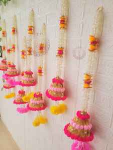 Guirlande de fleurs artificielles de marguerites AARNA COLLECTION, pompons pour mariage, Diwali, anniversaire, événement, festival, Pooja, décoration de scène Mandap - Product Image 5