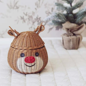 Décorations extérieures de noël modernes, intérieur maison vacances cerf naturel décor rotin fait à la main beau renne - Product Image 3