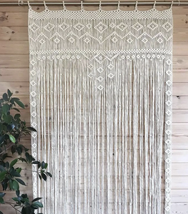 Boho <b>Macrame</b> Door <b>Curtain</b> Large Wedding Backdrop Wall Hanging Handmade Cotton Rope Bohemian - Product Image 1