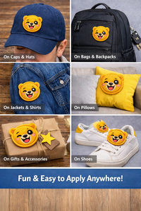 Parches Bordados con Cara de Oso de Peluche de Dibujos Animados, Diseño de Ojo Abierto, Paquete de 100 Unidades, Termoadhesivos y para Coser, para Prendas, Bolsos, Sombreros, Multicolor - Product Image 5