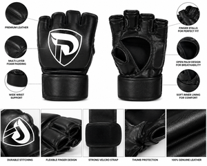 High Quality Customized Cowhide Leather MMA Gloves Breathable Dumela International Custom Logo Packaging Customized Color All - Product Image 6