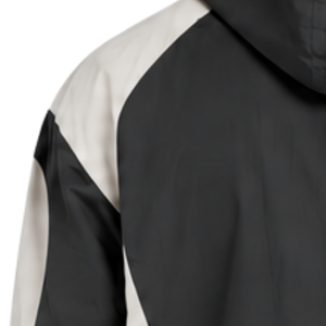 Mens Charcoal Black Neutral Colorblock Windbreaker <b>Hoodie</b> <b>Lightweight</b> Quarter Zip Pullover Jacket Outdoor Training Casual Top - Product Image 5