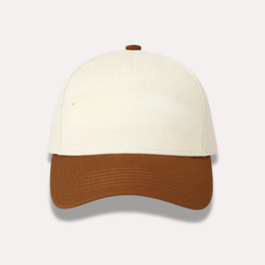 Casquette de baseball unisexe 6 panneaux bicolore structurée en sergé de coton, visière incurvée, prix usine, logo personnalisé - Product Image 1