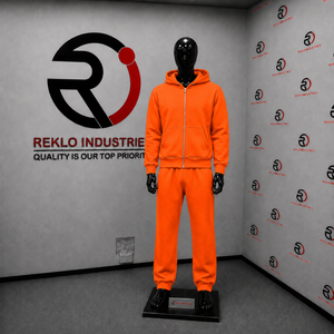 Conjunto Deportivo Naranja para Hombre, Sudadera con Cremallera Completa, Pantalones Deportivos de Pierna Recta, Ropa Deportiva Informal, Traje para Correr, Venta al Por Mayor, Ropa Deportiva Personalizada - Product Image 3