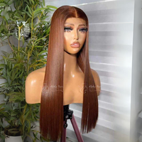 Extensiones de Cabello Humano Vietnamita Premium, Lisas como el Espejo, con Encaje HD, Sin Pegamento, Sin Enredos, Sin Caída, Peluca con Frente de Encaje