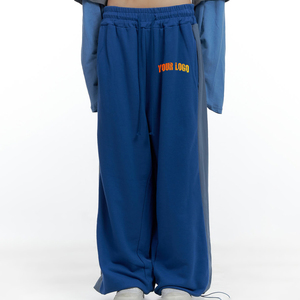 Pantalon de jogging évasé pour femme, en mélange polyester/coton, respirant, doux, ample, à jambe large et droite, vente en gros - Product Image 1