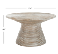 Table d'appoint bohème moderne Bella en rotin naturel et bois d'acajou, table basse pour salon ou meuble TV
