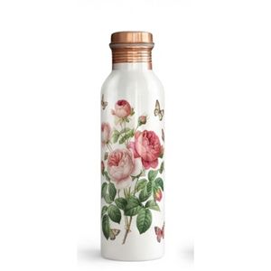 Bouteille d'eau en cuivre pur à 100 %, artisanale, imprimée de motifs floraux, vaisselle de luxe moderne, bouteille d'eau en métal anti-fuite pour offrir en cadeau - Product Image 6