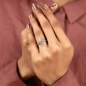 Marquise Cut Moissanite <b>Solitaire</b> <b>Ring</b> 925 <b>Silver</b> 18K Gold Plated Prong Setting Luxury Engagement Band Women's 8K - Product Image 5