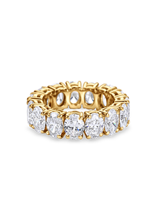 แหวนเพชรทรงรีแบบ Eternity ฝังเพชรเต็มวง สำหรับงานแต่งงาน ทำจากทองคำขาว 18K ทองคำเหลือง ทองคำโรสโกลด์ และแพลตตินัม - Product Image 2