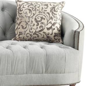 Sofá clásico elegante y 2 sillas hechas con estructura de madera de caoba y tapicería para sala de estar. - Product Image 3