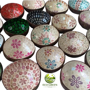 ชามเปลือกมะพร้าวทำมือประดับมุก  เป็นมิตรกับสิ่งแวดล้อมและยั่งยืน ของขวัญตกแต่งบ้านวันพ่อ ชามสมูทตี้สุดอินเทรนด์ - Product Image 4