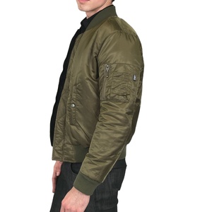 Wholesale High Quality Solid Color Casual <b>Thin</b> Men Winter Plus Size Reversible Bomber <b>Jacket</b> with Front Logo OEM Custom - Product Image 3
