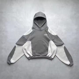 เสื้อฮู้ดดี้ผู้ชายแบบสวมหัว คอกลม ทรงโอเวอร์ไซส์ หนานุ่ม สไตล์เรโทร สตรีทแวร์ ปักโลโก้แบบกำหนดเองได้ ขายส่ง - Product Image 2