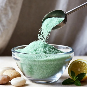 Natural Himalayan <b>Bath</b> <b>Salt</b> Crystals in Carved Stone Wooden Bowl with Mint and Lemon Eco-Friendly Spa Soak for Mother's Day - Product Image 5