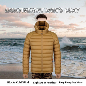 Customized Winter <b>Men</b> Long Sleeve Puffer <b>Jackets</b> Warm Quilted <b>Down</b> <b>Filled</b> Detachable Hood Bubble Padded - Product Image 3