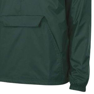 Dark Green Women's Hooded Windbreaker Pullover with <b>Pink</b> Embroidered Logo Lightweight Long Sleeve Casual Outdoor <b>Jacket</b> Wear - Product Image 5