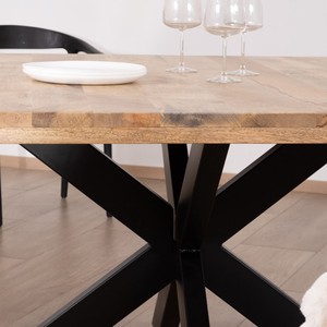Vandana Ivory Element <b>dining</b> <b>table</b> 140x140cm, wood and industrial metal Character - Product Image 3