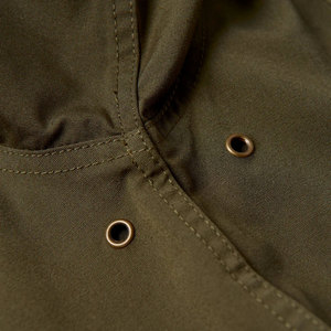 Veste Safari Homme Vert Olive Col Montant Fermeture Éclair Style Vêtement de Travail Automne Coupe Droite Tissu Toile - Product Image 6