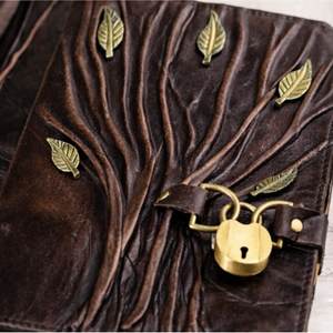 Leather Journal with Lock and Key Personalized Hardcover Diary Antique <b>Tree</b> of Life Handmade Gift Notebook Graduation Rajasthan - Product Image 6