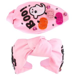 Bandeau en velours rose avec broderie d'araignée noire et strass, style punk pour Halloween - Product Image 3