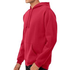 เสื้อฮู้ดดี้สีแดงปักโลโก้ตามสั่ง ผู้ชาย คุณภาพสูง ผ้าฝ้ายฟลีซเรียบ สตรีทแวร์ เสื้อฮู้ดเปล่า ขายส่งเสื้อผ้า - Product Image 1