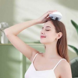 Portable <b>Silicone</b> <b>Waterproof</b> Head Scalp Massager Reverse Forward Rotation With Long Battery Life for Fatigue Relief - Product Image 6