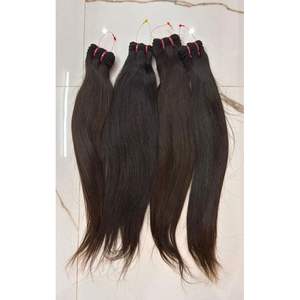 Extensiones de Cabello Indio Virgen de Primera Calidad, Peluca de Cabello Humano de Alta Densidad, Color Negro Natural, Suave, Sedoso y Duradero - Product Image 1