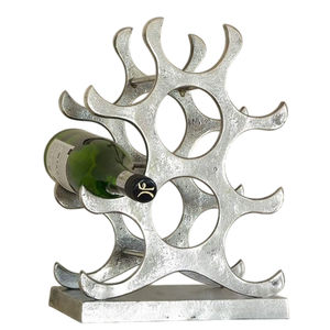 Organizador de Mesa para Botellas de Vino, de Metal Galvanizado Vintage, Ecológico, con Asa de Madera, Venta al Por Mayor - Product Image 2