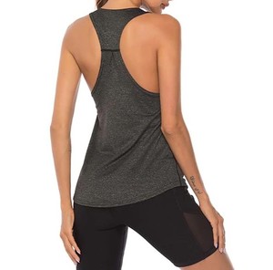 Débardeurs tricotés respirants pour femmes, couleur unie, col rond, sportifs, sans manches, pour l'entraînement, longueur normale, en Spandex et Polyester - Product Image 2