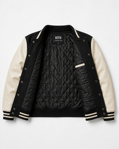 Rits Enterprises New Street Fashion Winter Coated <b>Long</b> Front Thin Leather Sleeve Brown Black <b>Men</b> Varsity <b>Jackets</b> Breathable - Product Image 2