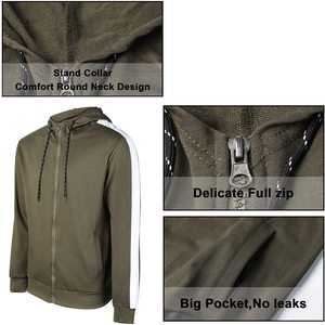 Men Olive Green Hooded Tracksuit Set Full Sleeve Solid Color Casual Autumn Wear <b>Polyester</b> Regular Fit <b>Joggers</b> With Side Pockets - Product Image 4