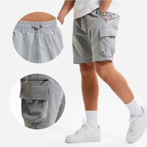 Pantalones Cortos Cargo Casuales para Hombre, Nuevo Estilo, Ligeros, de Secado Rápido, 5 Bolsillos, Diseño Sólido, Tejido No Tejido - Product Image 4