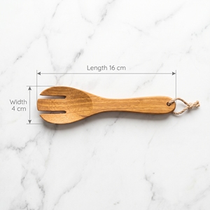 Premium Wooden Spork <b>Large</b> Solid Wood Spoon Fork Combo Eco-Friendly Sets Reusable Sustainable Salad Server Camping Utensil - Product Image 5