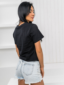 T-shirt imprimé pour femme, nouveau style, coupe ajustée, col rond, manches courtes, grande taille, respirant, séchage rapide, écologique, 100% coton - Product Image 3