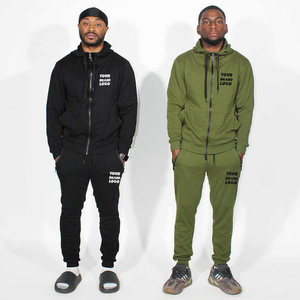 Premium Fabric Wholesale Winter Fleece Tracksuits 100%cotton Heavyweight Hoddie Set Direct Factory - Product Image 3