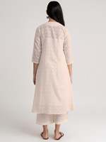 Robe midi ample à motif de pois crème, col en V, manches trois quarts, style décontracté pour l'été, en lin et coton tissé respirant