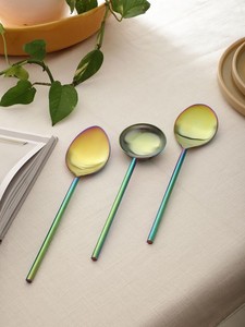 Lot de cuillères de service, de table et à salade en acier inoxydable avec revêtement PVD arc-en-ciel pour mariage et vaisselle de cuisine - Product Image 4