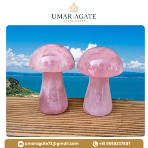 Rose Quartz <b>Mushroom</b> 50mm Gemstone Polished Handmade Home <b>Decor</b> Gift Wholesale - Product Image 3