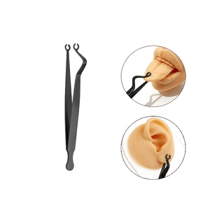 Pinzas para Piercing Corporal de Acero Inoxidable con Ranura y Bloqueo para Oreja, Labio, Nariz, Ombligo, Lengua - Kit de Piercing Corporal - Product Image 2