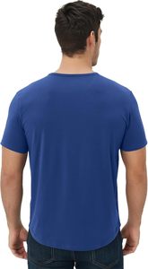 Camiseta de Algodón de Manga Corta con Cuello Redondo y Color Sólido para Hombre, Corte Regular, Tejido Jersey Informal y Transpirable - Product Image 5