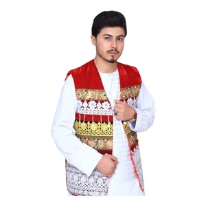 Mens Embroidered V Neck Vest Pink Geometric Pattern Handwork Casual Outerwear Spring Style Mens Vests Waistcoats Daily Wear - Product Image 2