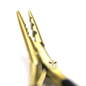 Gold Professional 3 Hole Multi Hole Hair Extension Micro Ring Pliers Stainless Steel Bead Crimping& Removal Tool Non-Slip Handle - Product Image 3