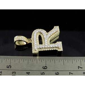 3 Carat Moissanite <b>Initial</b> R <b>Pendant</b> Letter Charm Round Brilliant Cut Unisex Jewelry Everyday Wear - Product Image 3