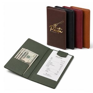 PU Leather Portable Receipt Presenter with Custom Logo Foldable Bill <b>Folder</b> for Cash <b>Card</b> Organizing and Restaurant Supplies - Product Image 3