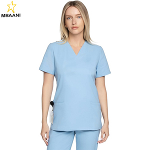 Women's <b>Scrub</b> <b>Top</b> – Everyday <b>Scrub</b> <b>Top</b> with Soft Stretch, V-Neck, 2 Pockets, Includes Storage Bag - Product Image 1
