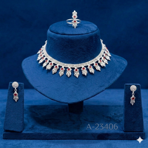 ชุดเครื่องประดับเจ้าสาว MOLL JEWELLERS ปี 2024 แรงบันดาลใจจากอินเดียและแอฟริกา แฟชั่นทันสมัยสำหรับผู้หญิง ชุบแพลตตินั่ม ทำจากทองแดงผสมประดับเพชรซิร์คอน สำหรับงานแต่งงาน - Product Image 2